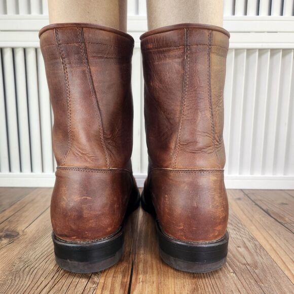 Justin Kiltie Logger Boots Mens Sz 9 D Brown Leather Lace Up Soft Toe Work Ranch - Picture 4 of 11